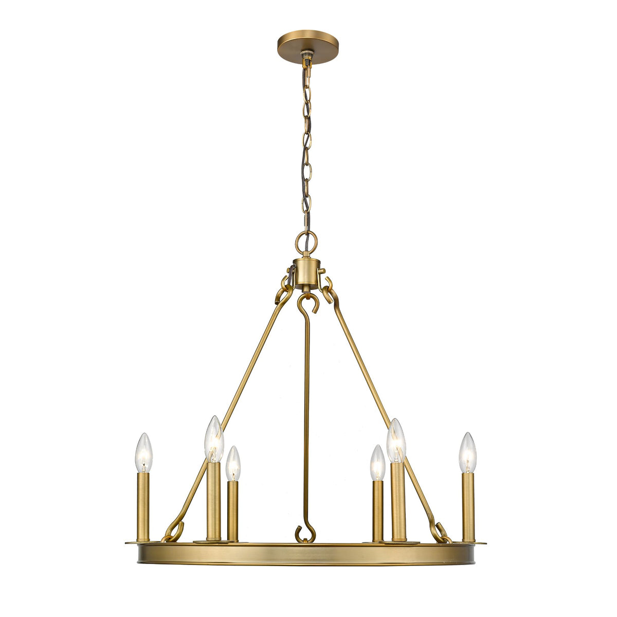 Barclay 6 Light Chandelier Olde Brass