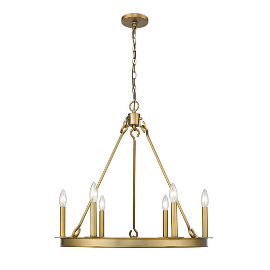 Barclay 6 Light Chandelier Olde Brass