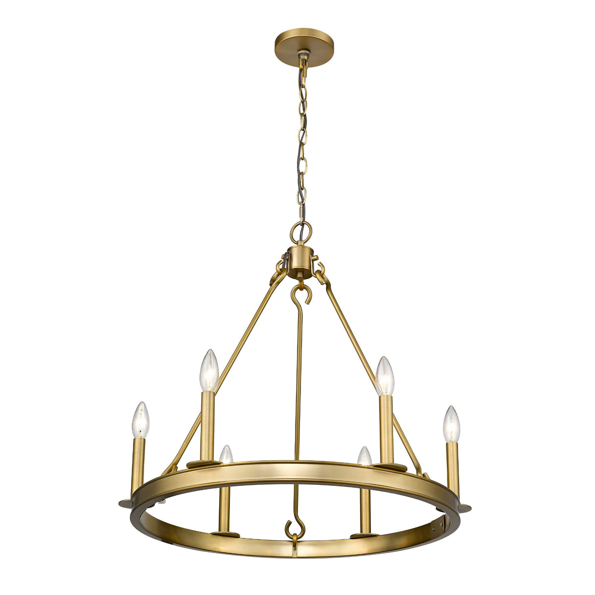 Barclay 6 Light Chandelier Olde Brass