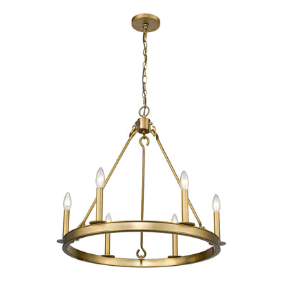 Barclay 6 Light Chandelier Olde Brass