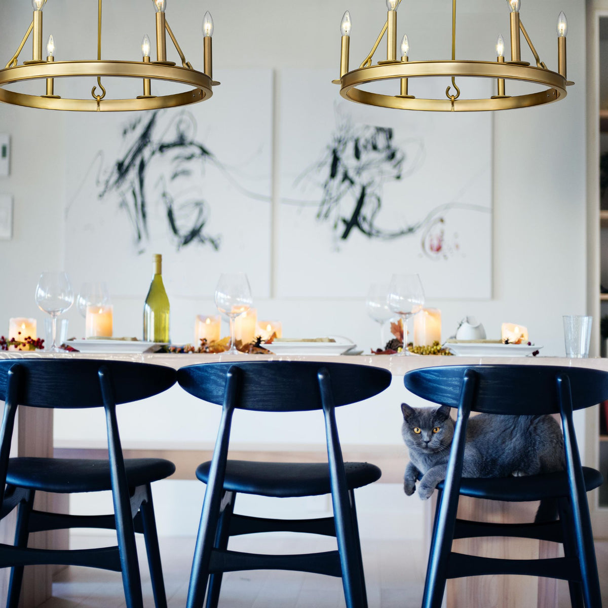 Barclay 6 Light Chandelier Olde Brass