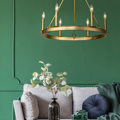 Barclay 6 Light Chandelier Olde Brass
