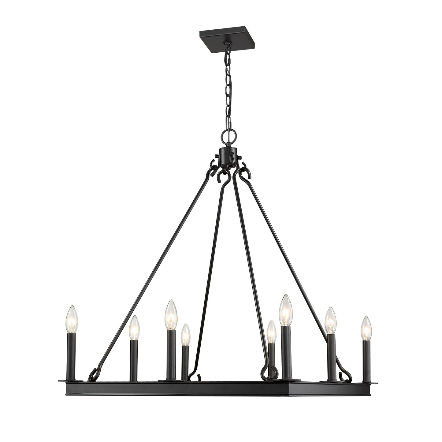 Barclay 8 Light Chandelier Matte Black