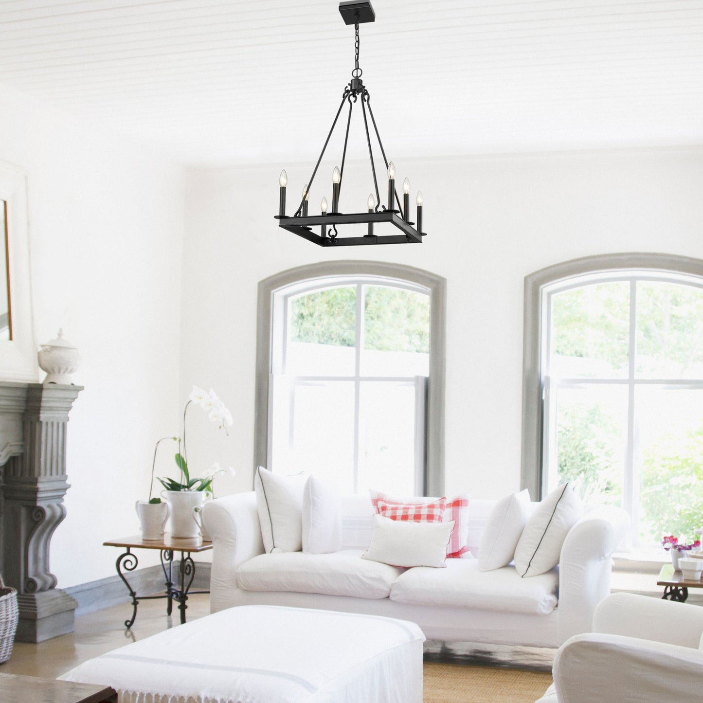 Barclay 8 Light Chandelier Matte Black