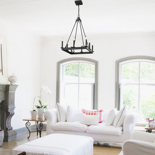 Barclay 8 Light Chandelier Matte Black