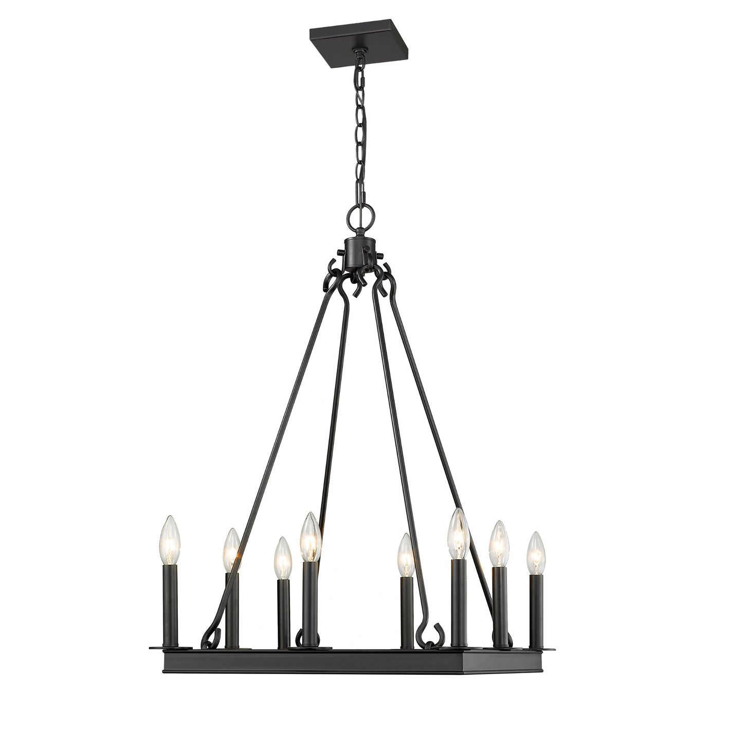 Barclay 8 Light Chandelier Matte Black
