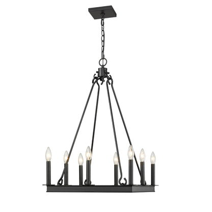 Barclay 8 Light Chandelier Matte Black