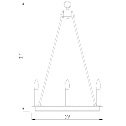 Barclay 8 Light Chandelier Olde Brass