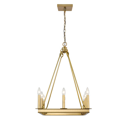 Barclay 8 Light Chandelier Olde Brass