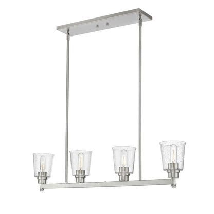 Bohin 4 Light Linear Chandelier Brushed Nickel