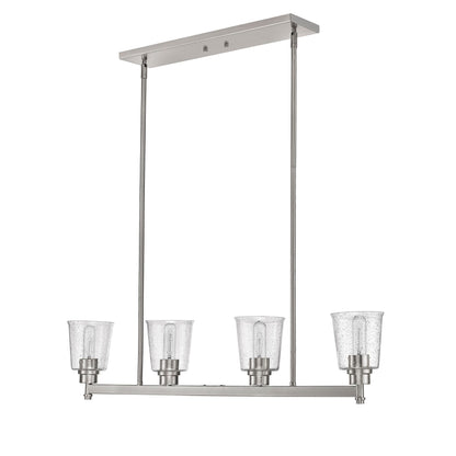 Bohin 4 Light Linear Chandelier Brushed Nickel