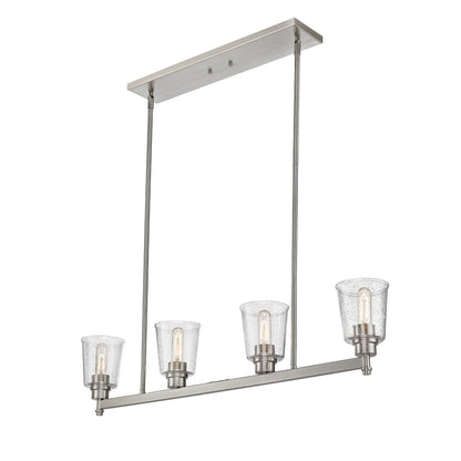 Bohin 4 Light Linear Chandelier Brushed Nickel