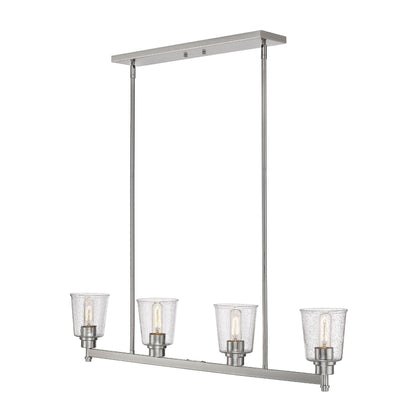 Bohin 4 Light Linear Chandelier Brushed Nickel