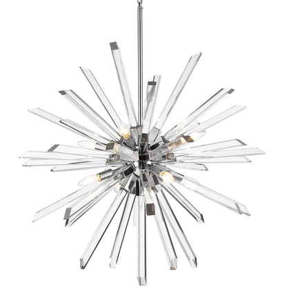 Burst 8 Light Chandelier Chrome