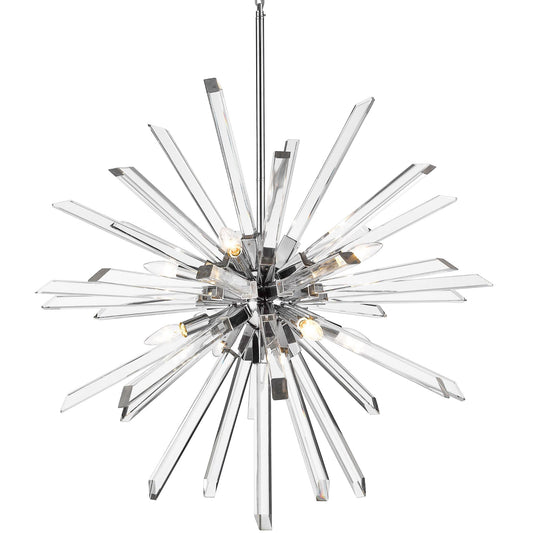 Burst 8 Light Chandelier Chrome