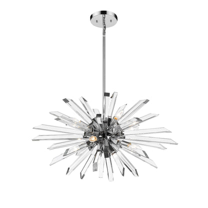 Burst 8 Light Chandelier Chrome