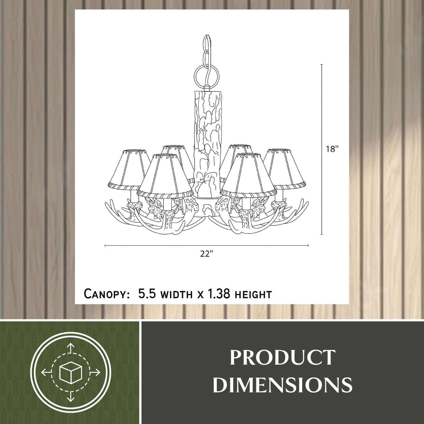 Lodge 6L Antler Chandelier