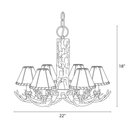 Lodge 6L Antler Chandelier