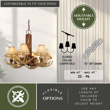 Lodge 6L Antler Chandelier