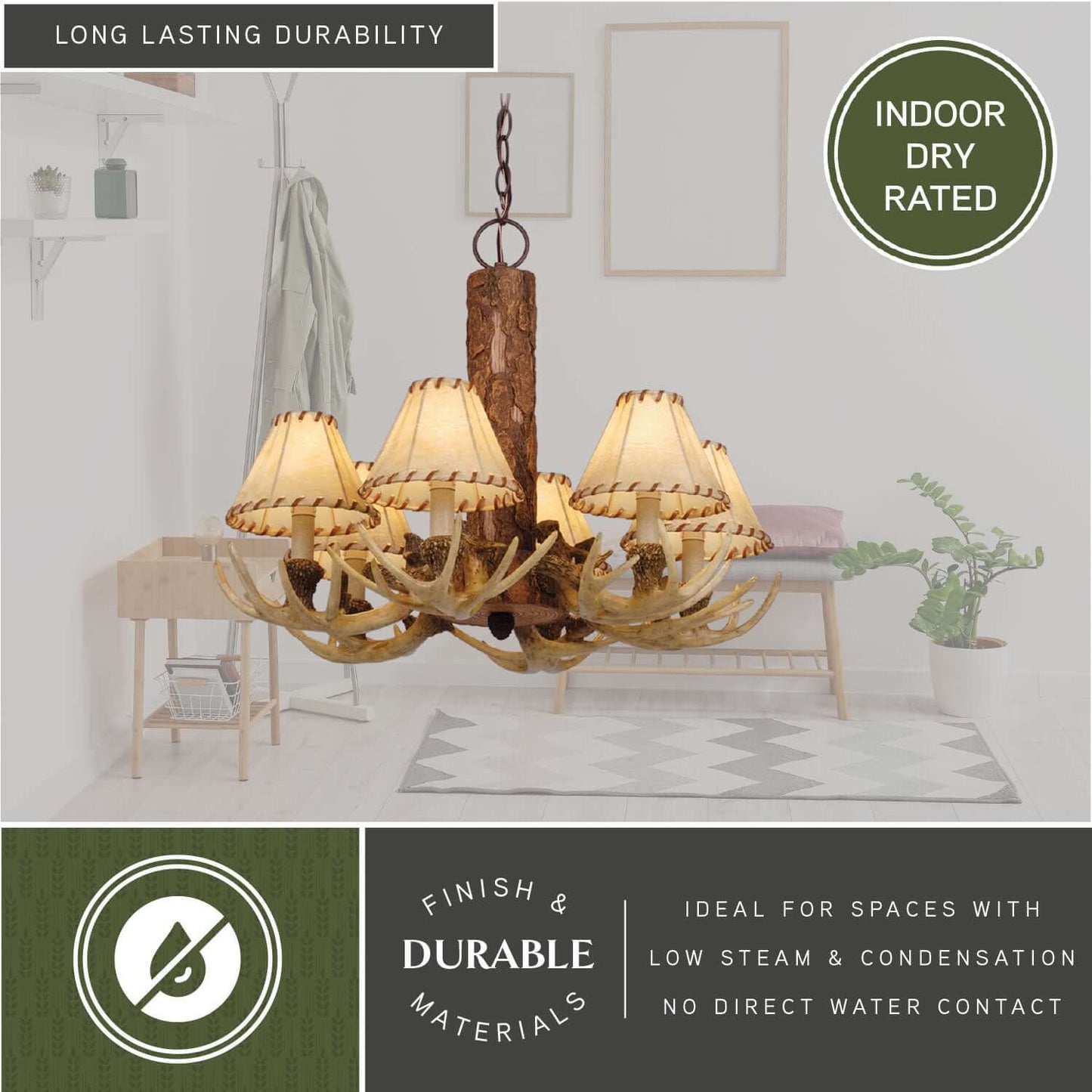 Lodge 6L Antler Chandelier