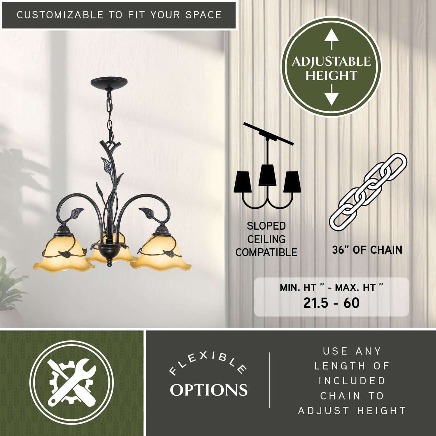 Vine 3L Chandelier