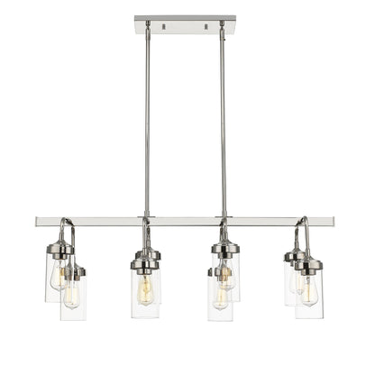 Calliope 8 Light Linear Chandelier Polished Nickel