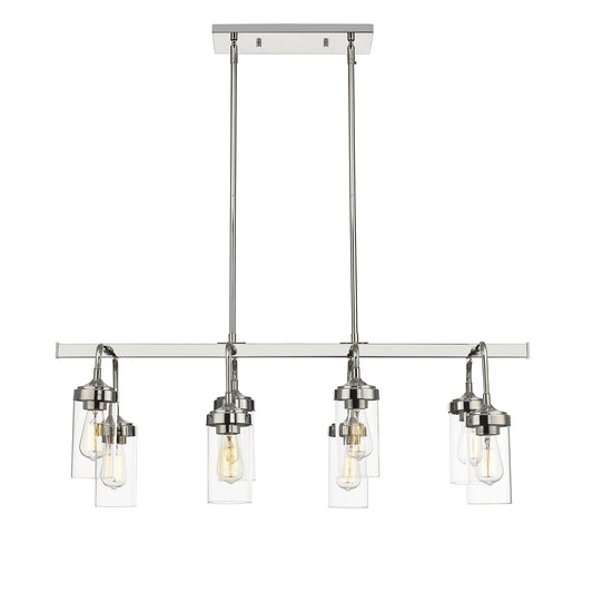 Calliope 8 Light Linear Chandelier Polished Nickel