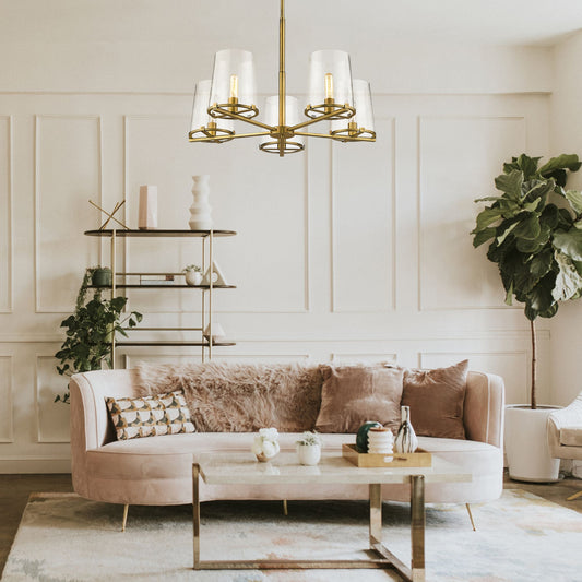 Callista 5 Light Chandelier Rubbed Brass