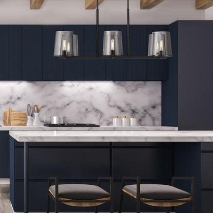 Callista 6 Light Linear Chandelier Matte Black