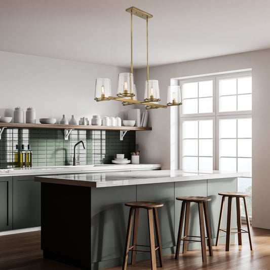 Callista 6 Light Linear Chandelier Rubbed Brass