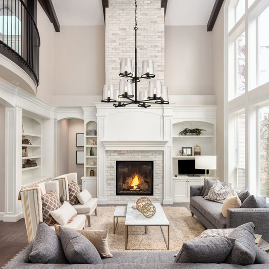 Callista 9 Light Chandelier Matte Black