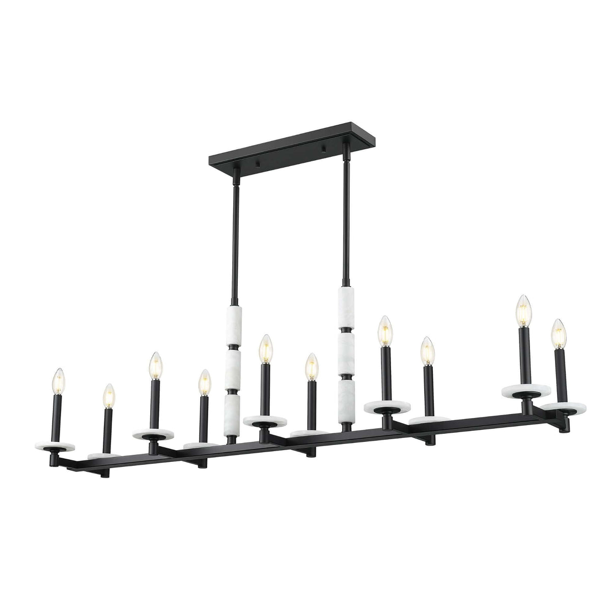 Kaden 10 Light Linear Chandelier Matte Black
