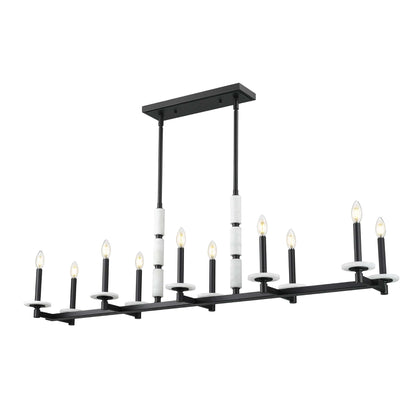 Kaden 10 Light Linear Chandelier Matte Black