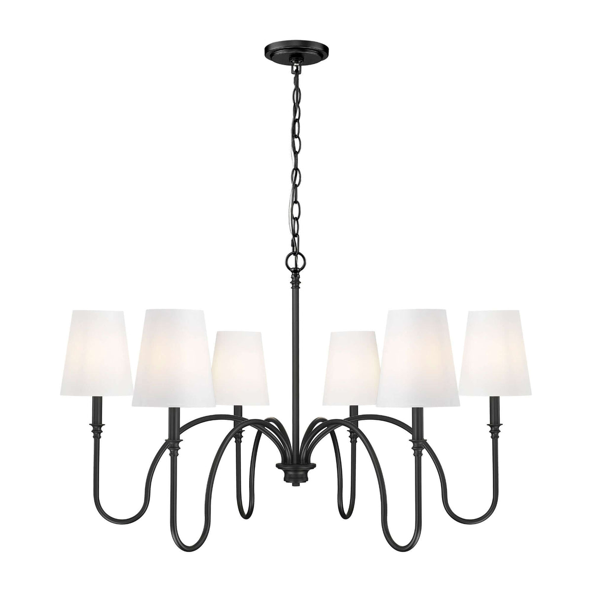 Jisele 6 Light Chandelier Matte Black