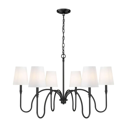 Jisele 6 Light Chandelier Matte Black