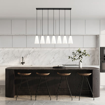 Farrell 7 Light Linear Chandelier Matte Black