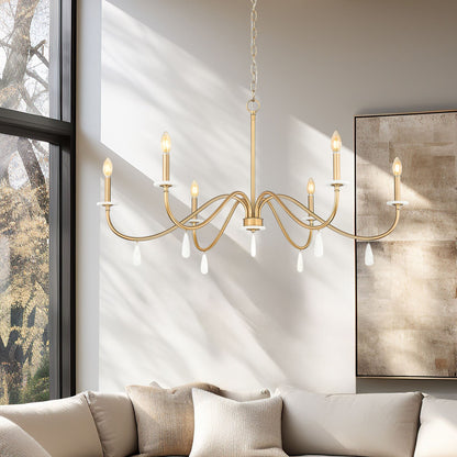 Toussant 6 Light Chandelier Modern Gold