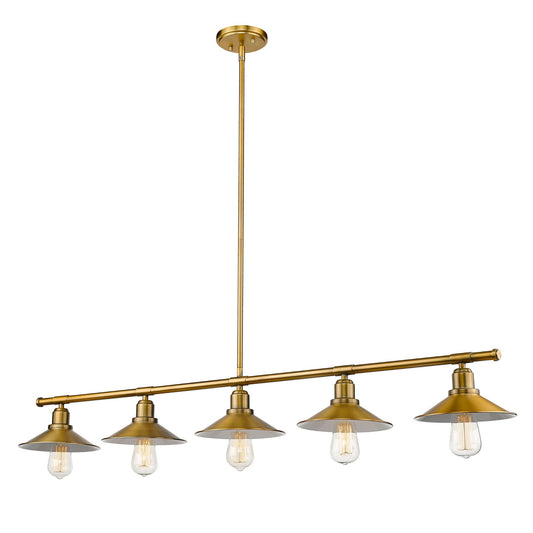 Casa 5 Light Linear Chandelier Foundry Brass