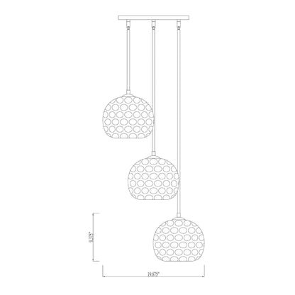 Chloe 3 Light Chandelier Brushed Nickel