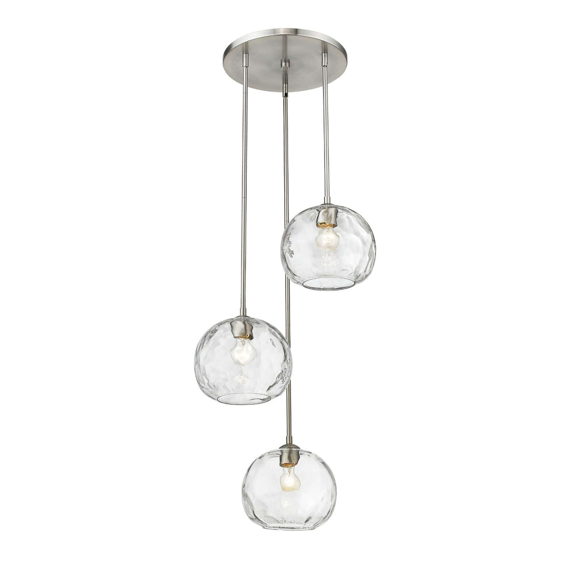 Chloe 3 Light Chandelier Brushed Nickel