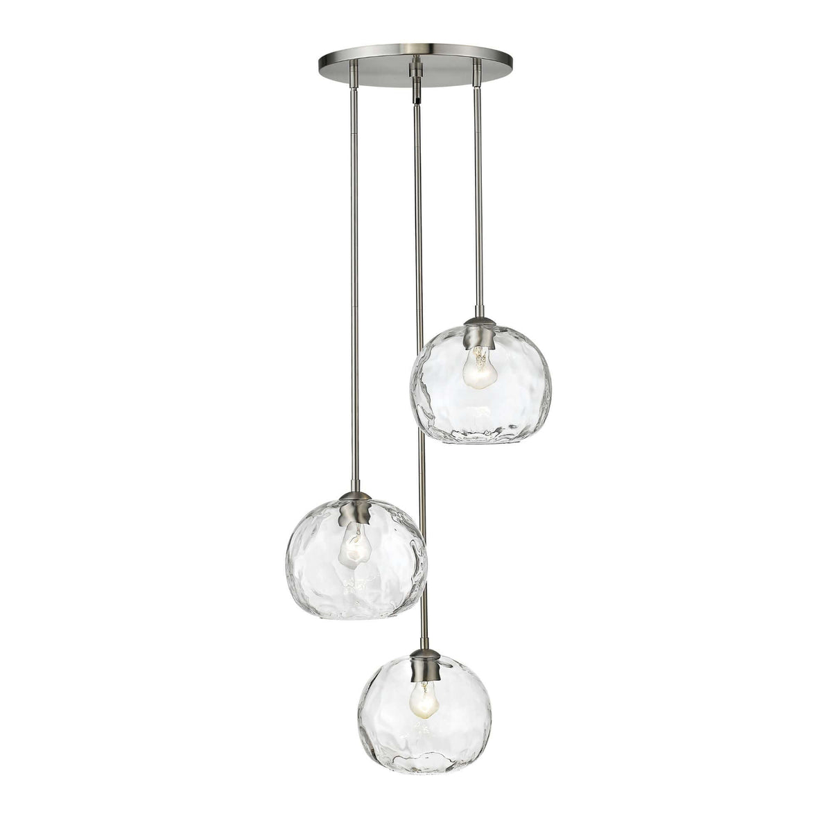 Chloe 3 Light Chandelier Brushed Nickel