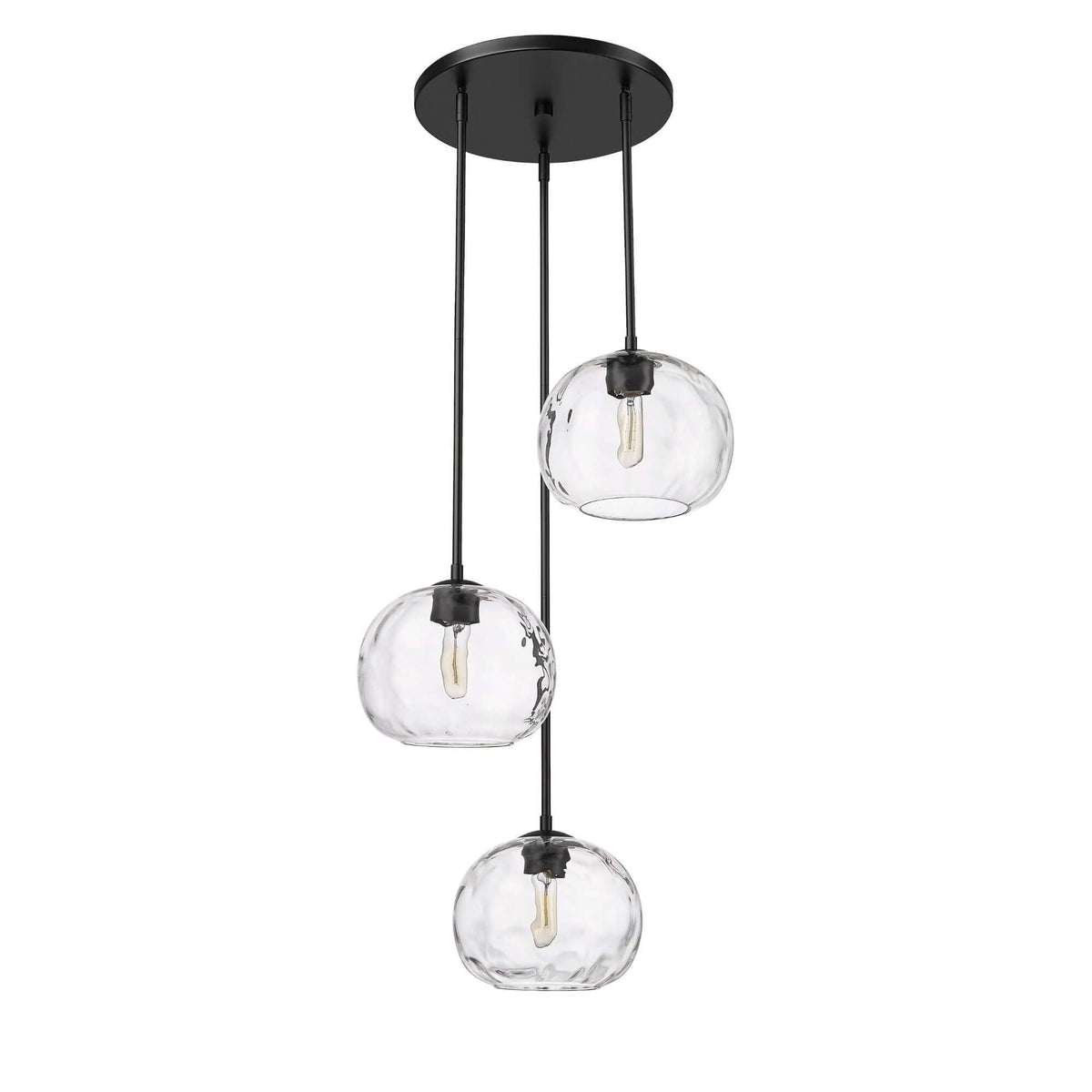 Chloe 3 Light Chandelier Matte Black