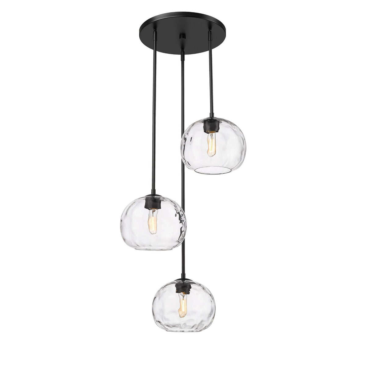 Chloe 3 Light Chandelier Matte Black