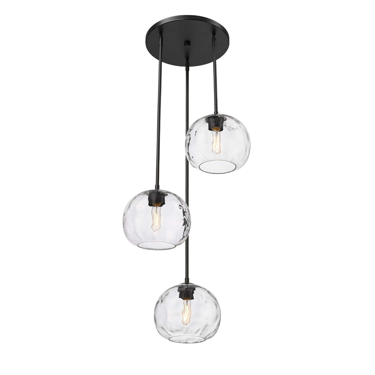 Chloe 3 Light Chandelier Matte Black