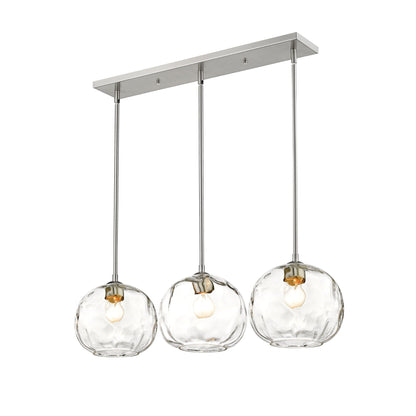 Chloe 3 Light Linear Chandelier Brushed Nickel