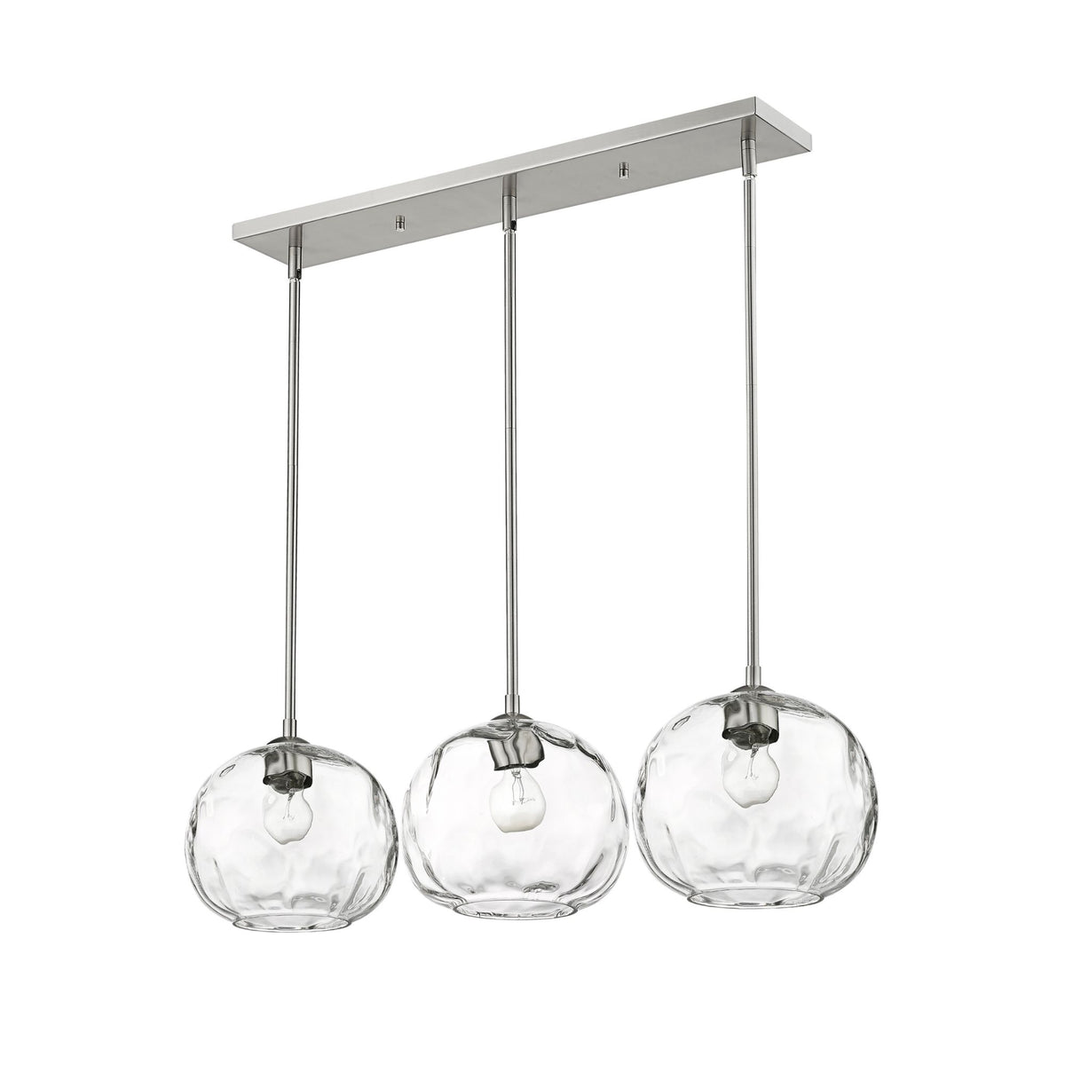 Chloe 3 Light Linear Chandelier Brushed Nickel