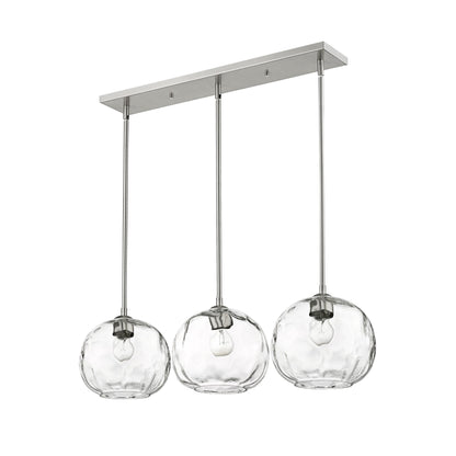 Chloe 3 Light Linear Chandelier Brushed Nickel