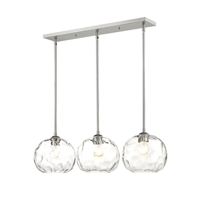 Chloe 3 Light Linear Chandelier Brushed Nickel