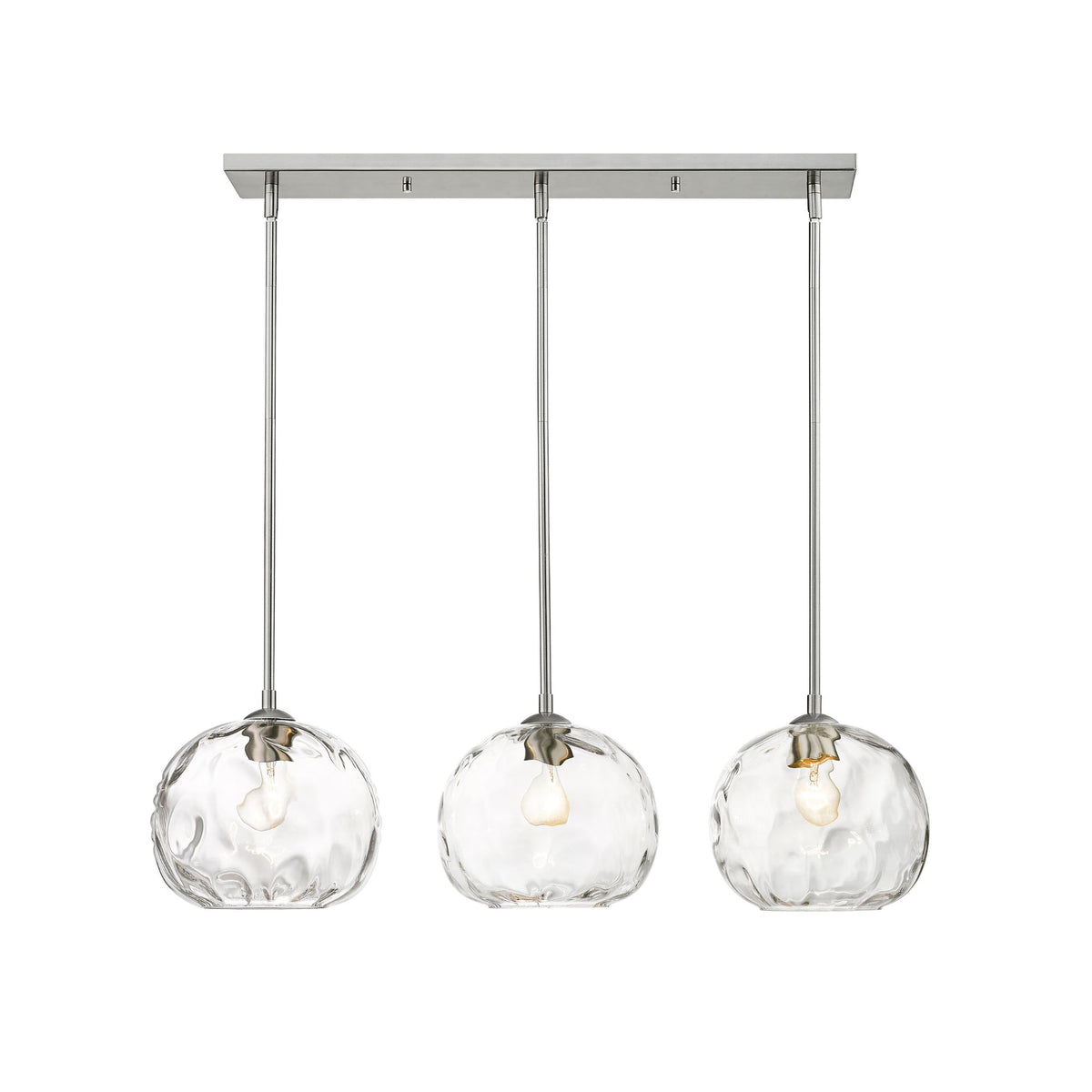 Chloe 3 Light Linear Chandelier Brushed Nickel