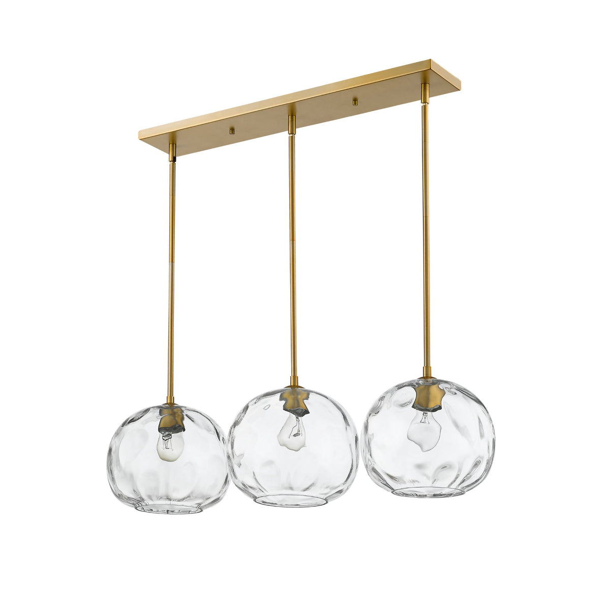 Chloe 3 Light Linear Chandelier Olde Brass